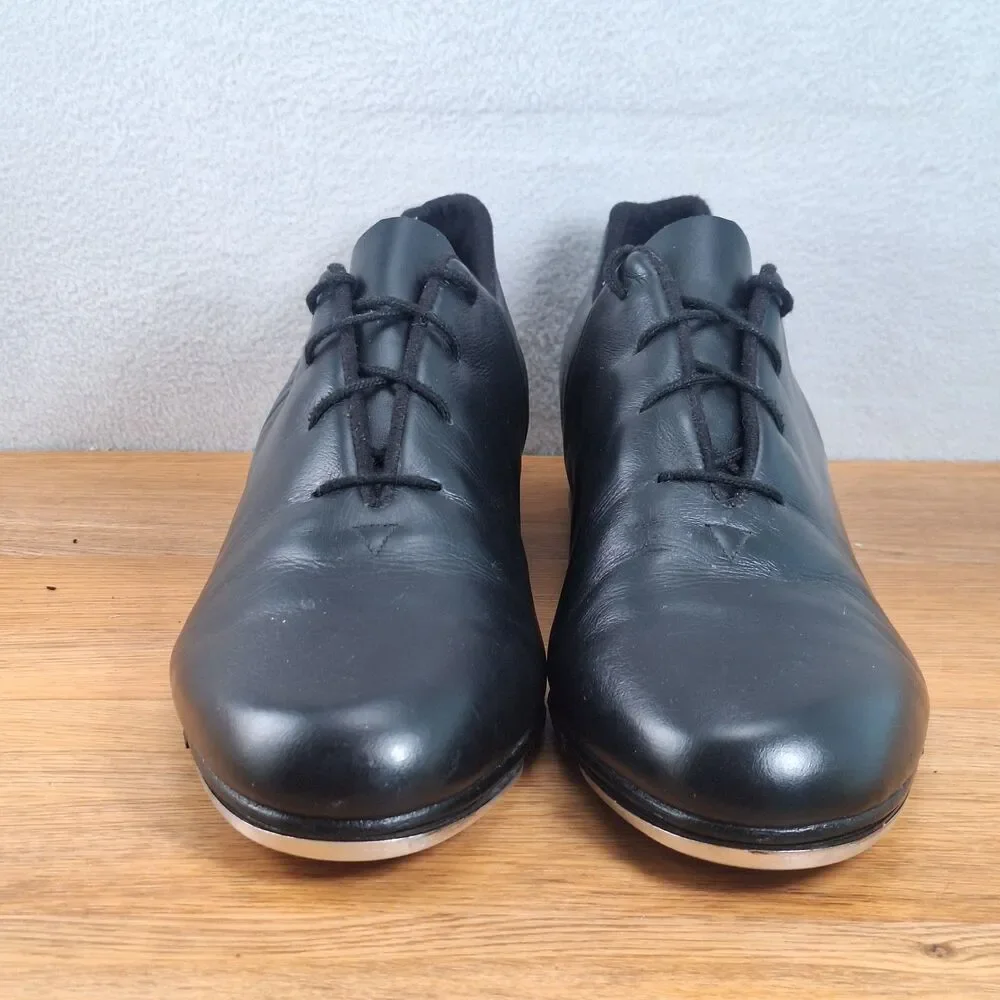 Bloch Shockwave Men's 10.5 Black Leather Lace-Up Tap Dance Shoes Performance